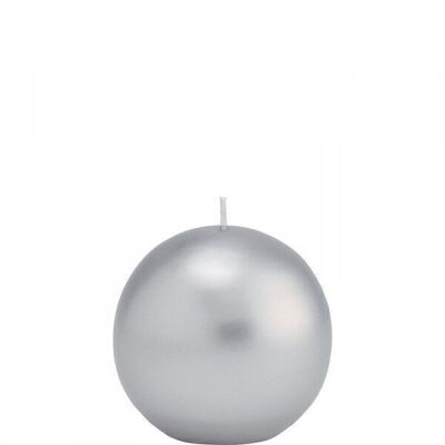 Ball candle Ø 80 mm silver