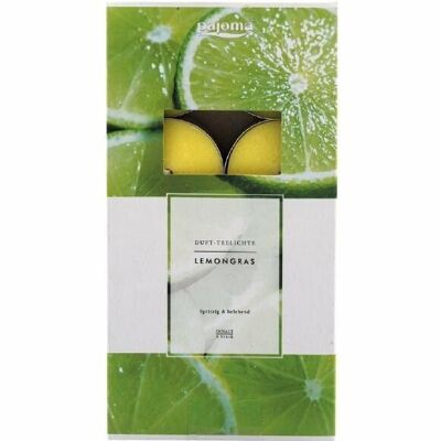 Lemongrass scented tealight on tableau