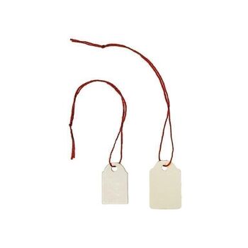 Hang tags 18x28mm avec fil rouge