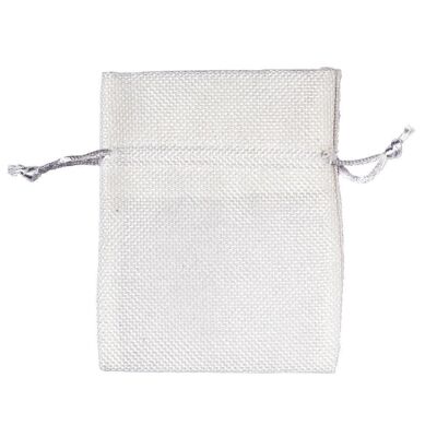 Linen look pouch 9 x 12 cm White