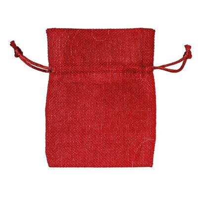 Linen look pouch 9 x 12 cm Red