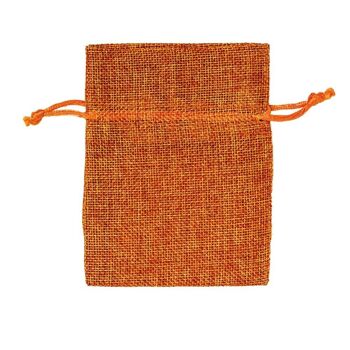 Pochette aspect lin 9 x 12 cm Orange