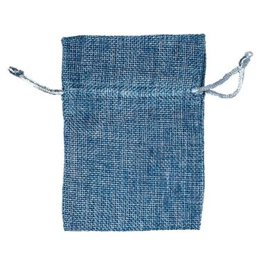Linen look pouch 9 x 12 cm Light blue