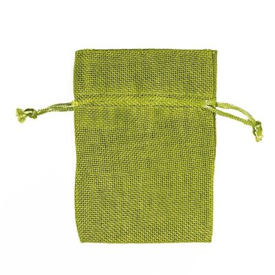 Linen look pouch 9 x 12 cm kiwi