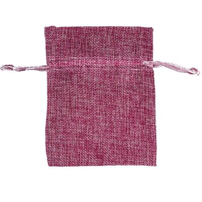 Linen look pouch 9 x 12 cm Pink