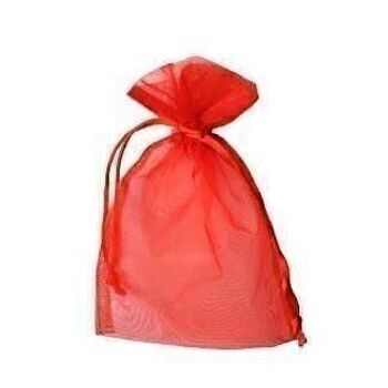 Sachet organza 12 x 17 cm - rouge