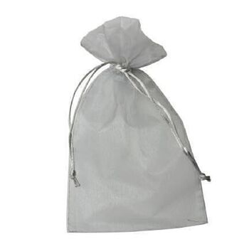 Sachet organza 17 x 24 cm argent