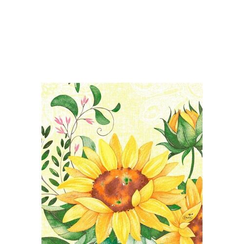 DUNI Zelltuch Serviette 33x33 cm 1/4F. Sunflower