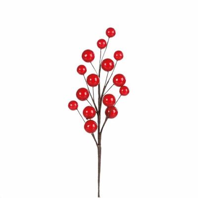 Ramo decorativo bacca altezza ramo 29 cm rosso