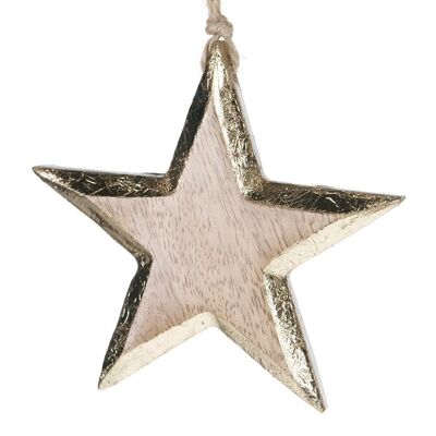 Wooden star pendant 10x1.5x10cm Kaisa