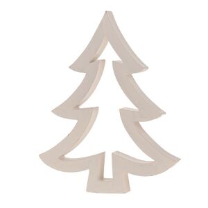 Sapin de Noël en bois déco ouvert 15x15x2cm blanc