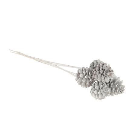 Pigne Deco 50cm bianco/argento