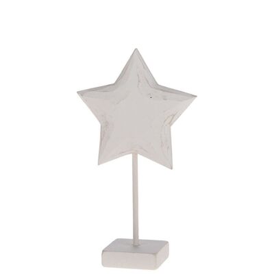 Decoration star 9x4x14cm white