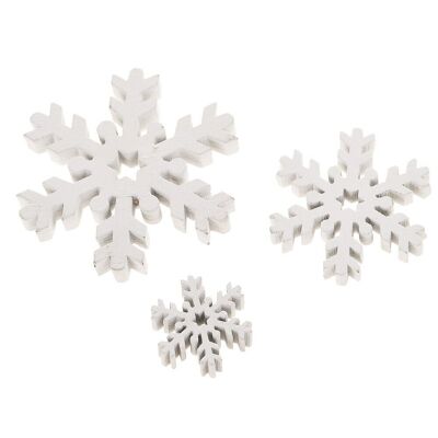 Wooden litter assortment snowflake 2.5-7cm white