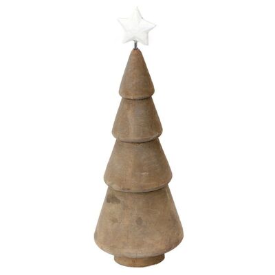 Albero decorativo con stella 6,5x20 cm marrone