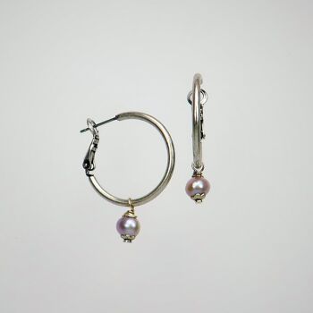 Créoles avec pendentifs en perles interchangeables 3