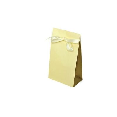 Gift bag cream/gold 140x80x230+55mm
