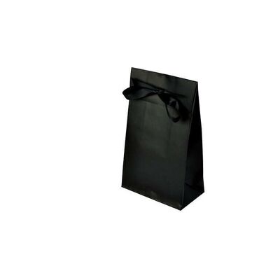 Gift bag black 140x80x230+55mm
