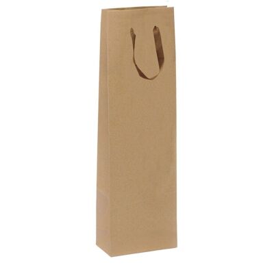Bottle cord carrier bags 9x9x38+5cm brown recycling