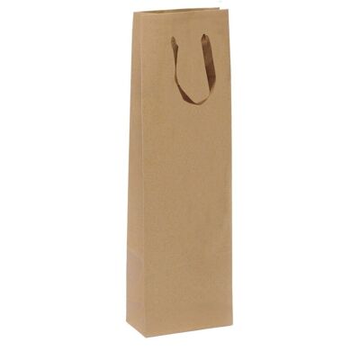 Sacs porte-bouteilles cordon 9x9x38+5cm marron recyclage