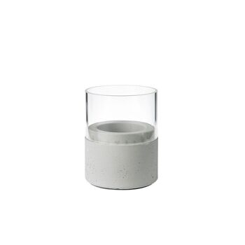 Bougeoir DUNI NEAT 75x68 mm gris avec verre