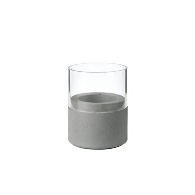 Portavelas DUNI NEAT 75x68 mm gris oscuro con cristal