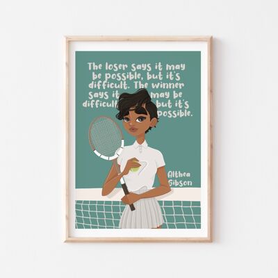 Stampa artistica da parete Althea Gibson Tennis