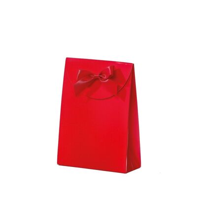 Gift bag 13.5x5.5x18.5+6.7cm red