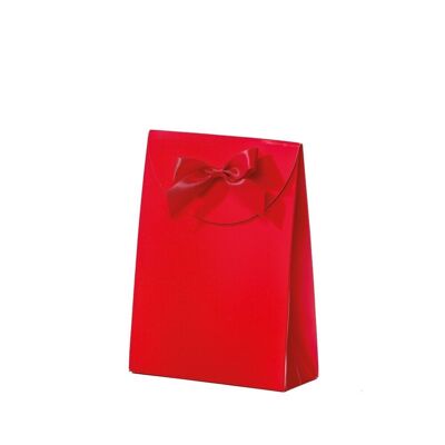 Sac cadeau 13,5x5,5x18,5+6,7cm rouge