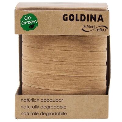 Ringelband biologisch abbaubar10mm/100Meter Gold/Natur