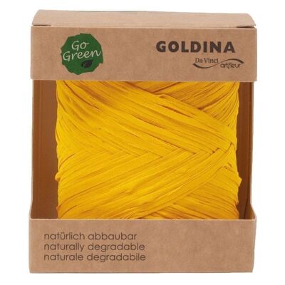 Ruban raphia biodégradable 10mm/50mètre jaune