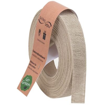 Leinenband biologisch abbaubar 25mm/20Meter Bascic Natur