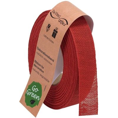 Cinta de lino biodegradable 25mm/20Metros Basic rojo