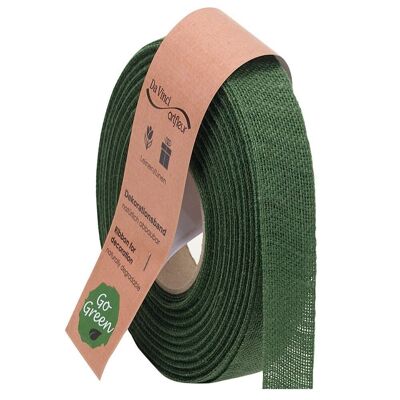 Linen ribbon biodegradable 25mm/20Meter Basic Green