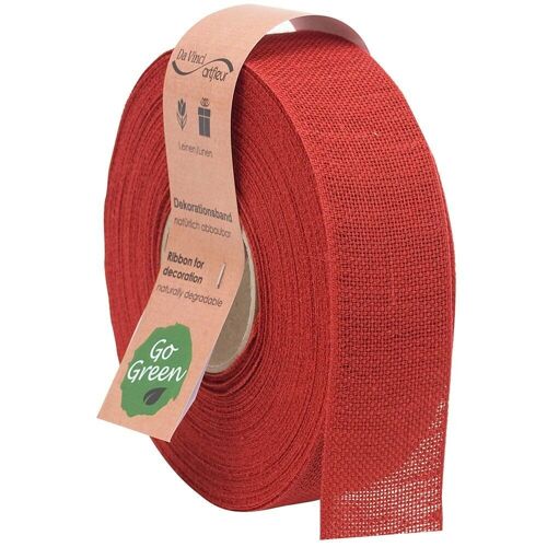 Leinenband biologisch abbaubar 40mm/20Meter Basic Rot