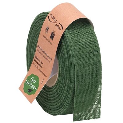 Linen ribbon biodegradable 40mm/20meters Bascic Green