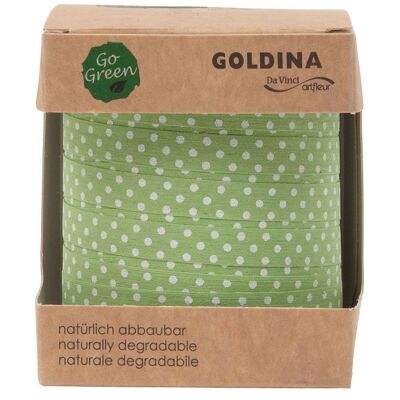 Ring ribbon biodegradable10mm/100m dots Green