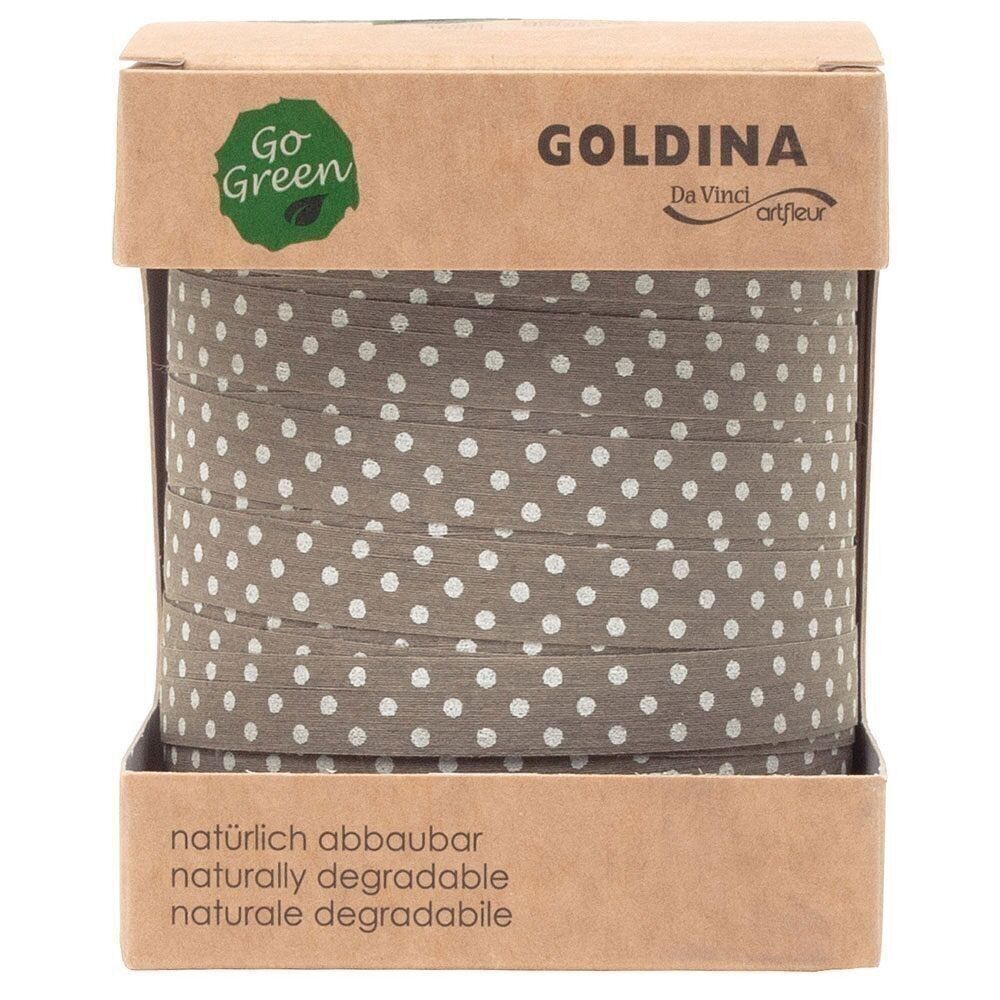 Ring ribbon biodegradable10mm/100m dots grey