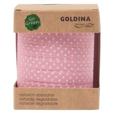 Anilla cinta biodegradable10mm/100m puntos rosa