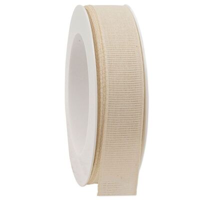 Linen ribbon biodegradable 25mm/20Meter Spring Cream