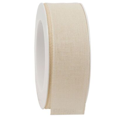 Linen ribbon biodegradable 40mm/20Meter Spring Cream