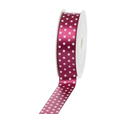 Gift ribbon "Dots" 25mm 20 meters pink