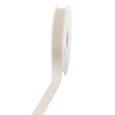 Geschenkband Leinenoptik 15mm 20Meter Creme