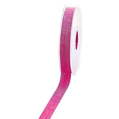 Gift ribbon linen look 15mm 20meters pink
