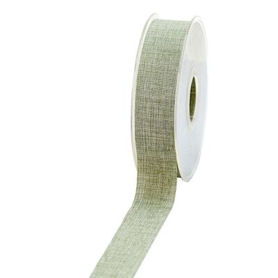 Gift ribbon linen look 25mm 20meters pastel green