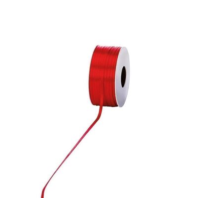 Satin ribbon 3mm 100meters red