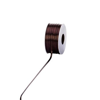 Ruban satin 3mm 100m marron foncé