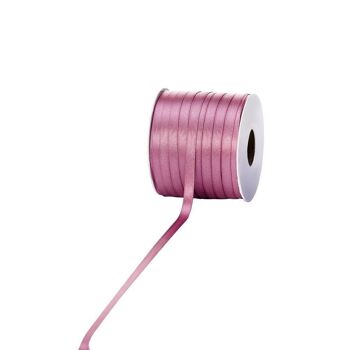 Ruban satin 6mm 100m vieux rose