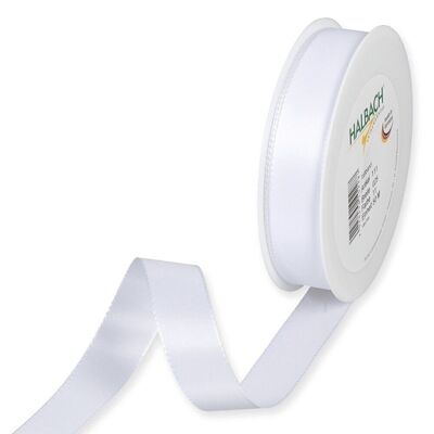 Gift ribbon fabric 25mm / 50 meters white