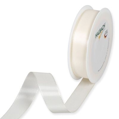 Ruban cadeau tissu 25mm / 50 mètres crème